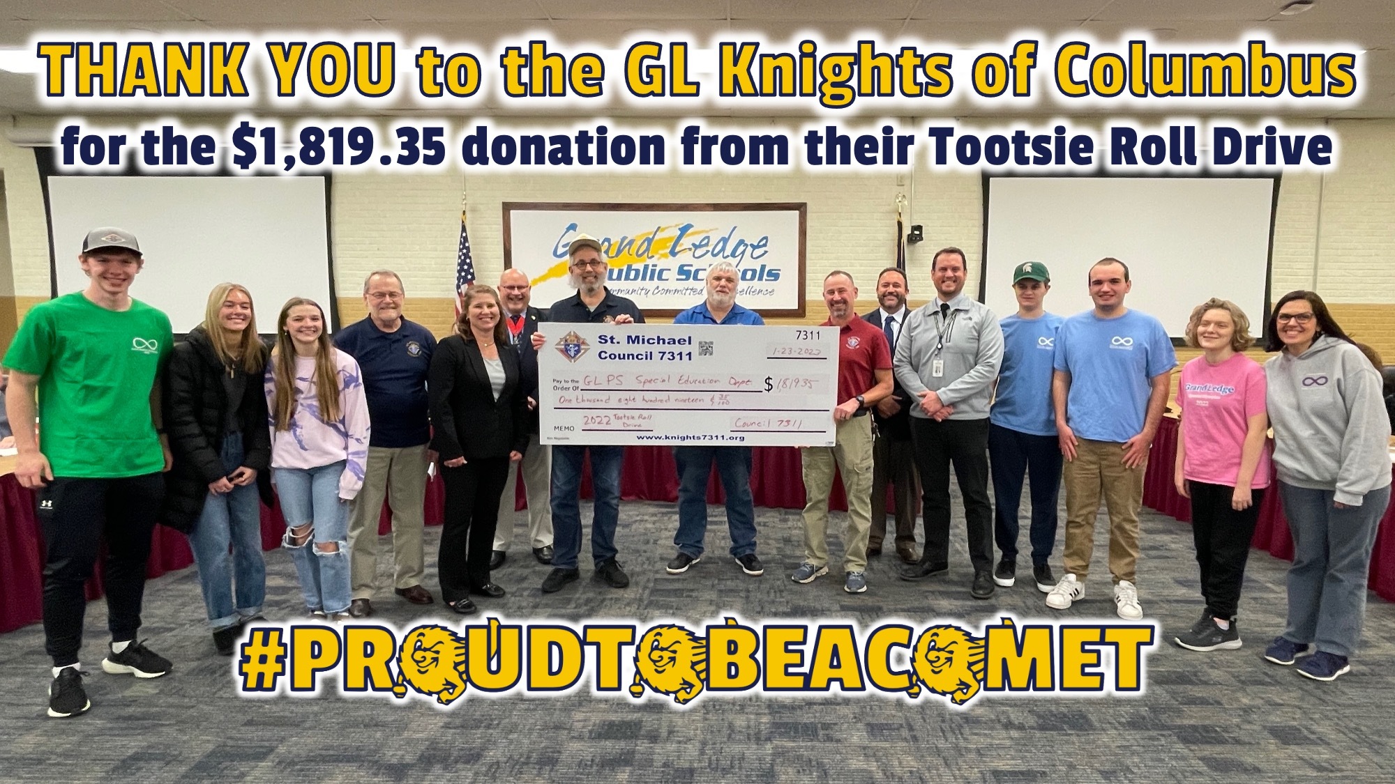 THANK YOU to the GL Knights of Columbus