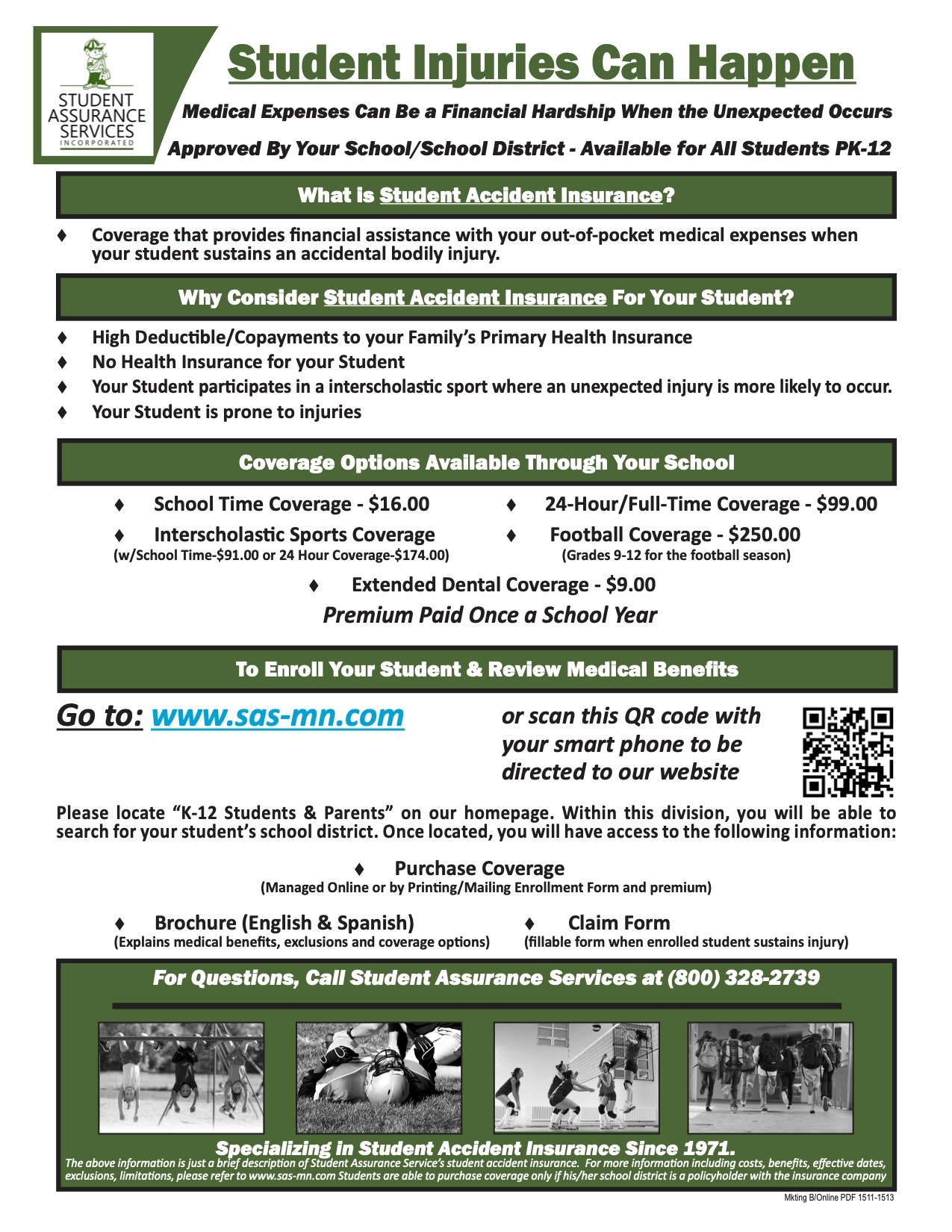 Student Assurance Services flyer