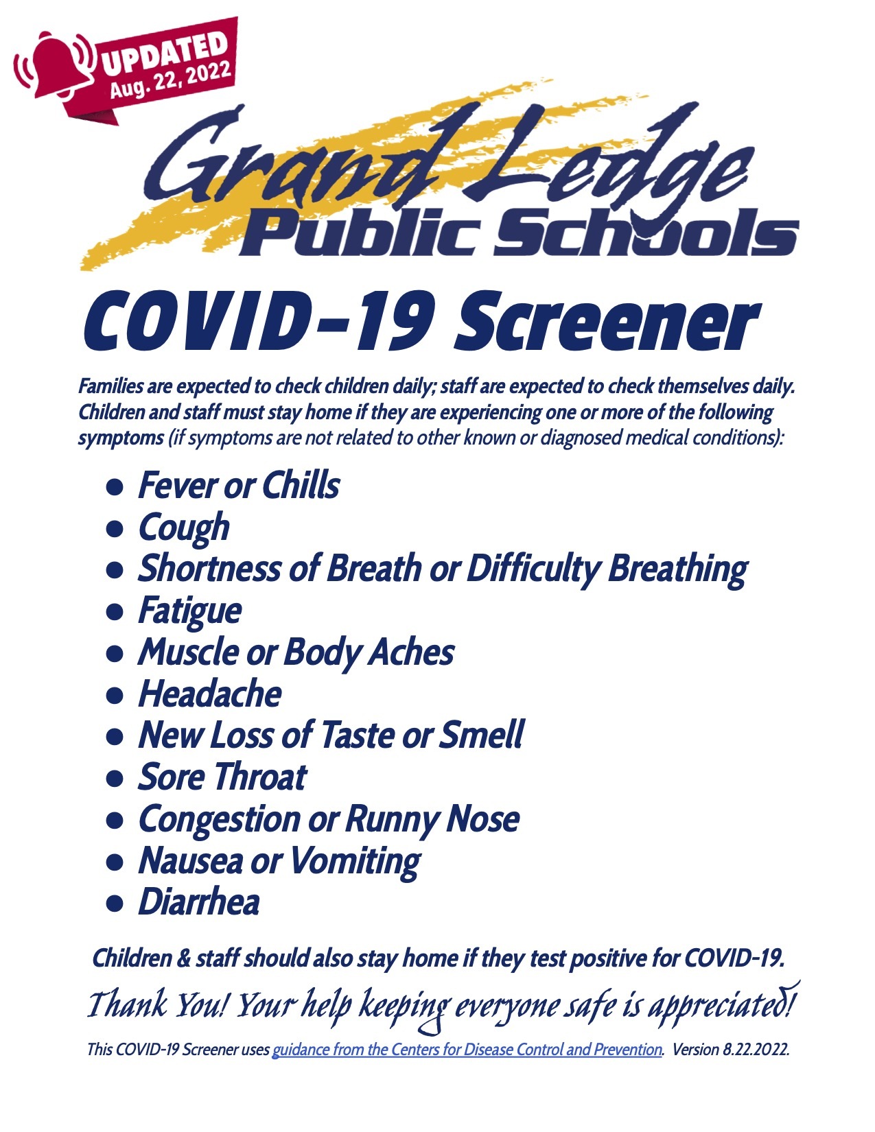 GLPS Family COVID-19 Screener