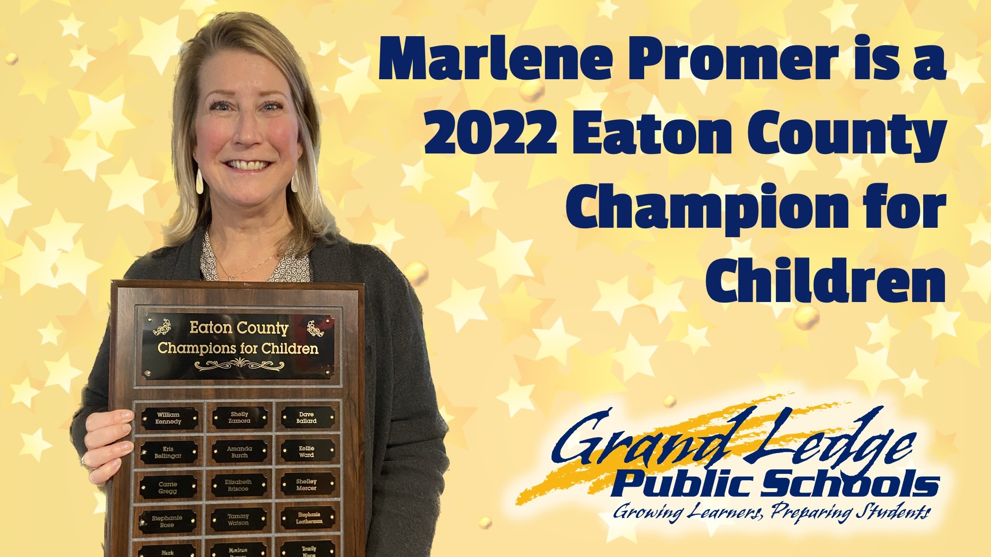 Marlene Promer is a 2022 Eaton County Champion for Children