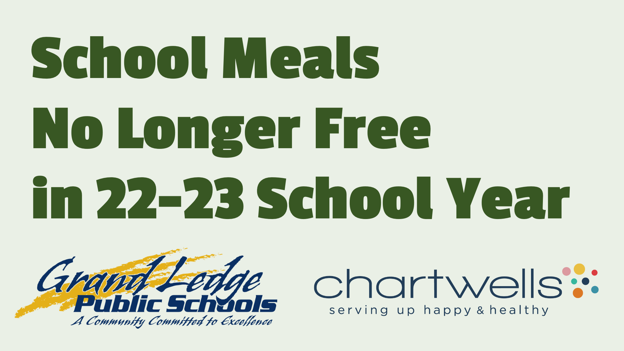 School Meals No Longer Free in 22-23 School Year