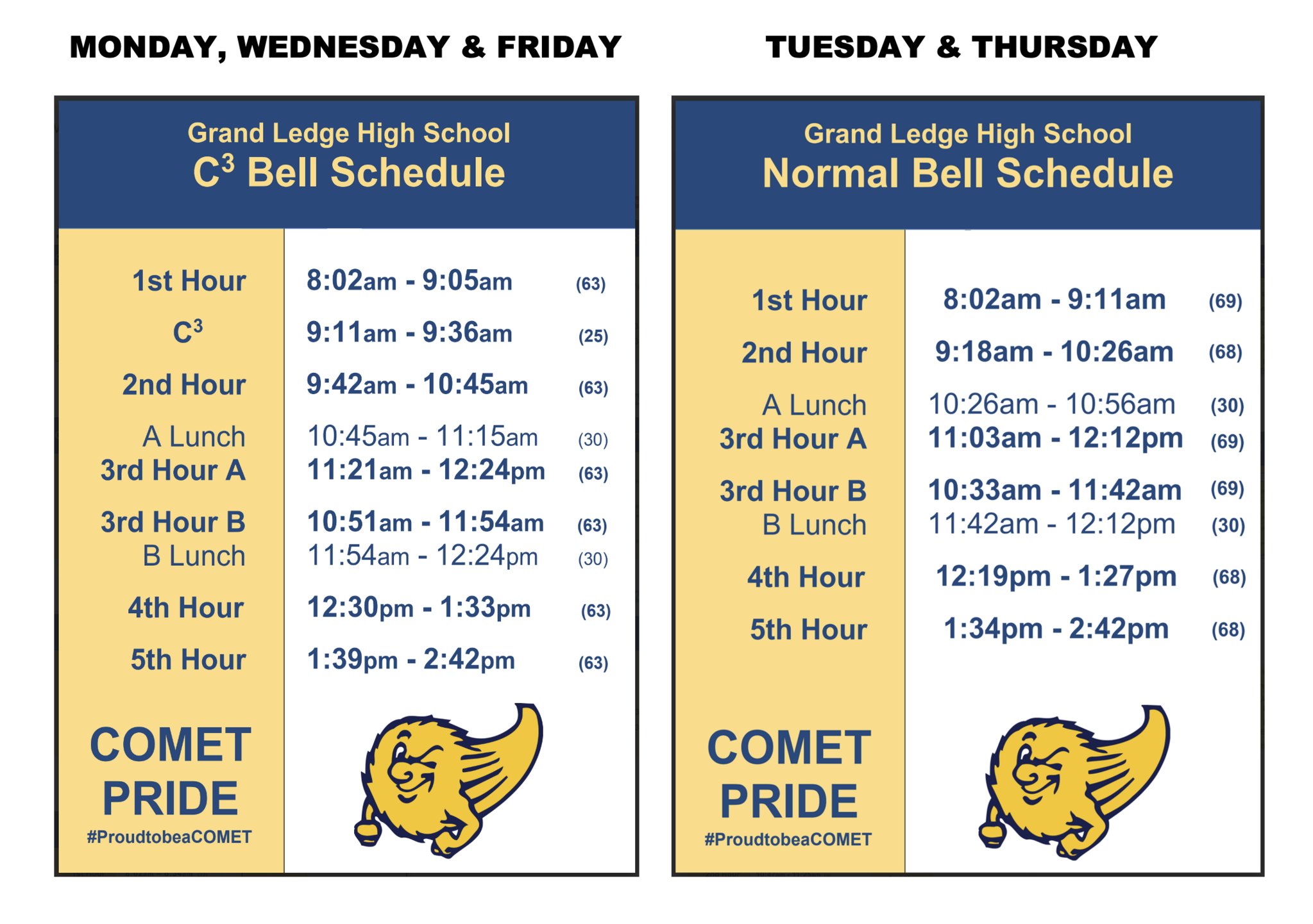 C3 and Normal Bell Schedule
