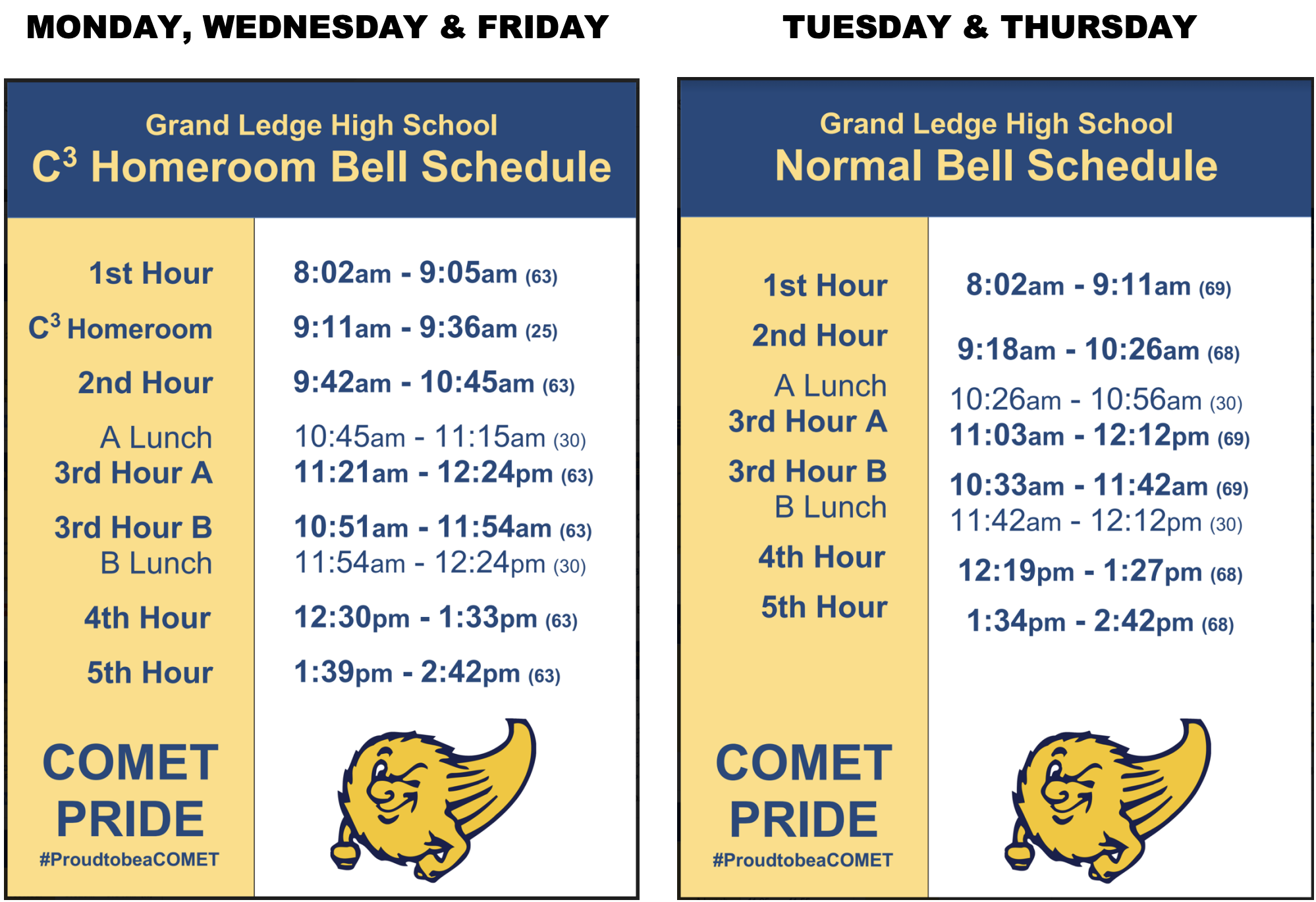 C3 Homeroom & Normal Bell Schedules 2023