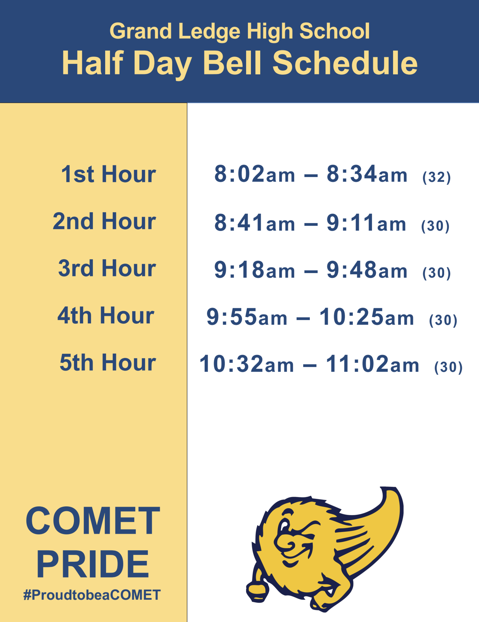 Half Day Bell Schedule