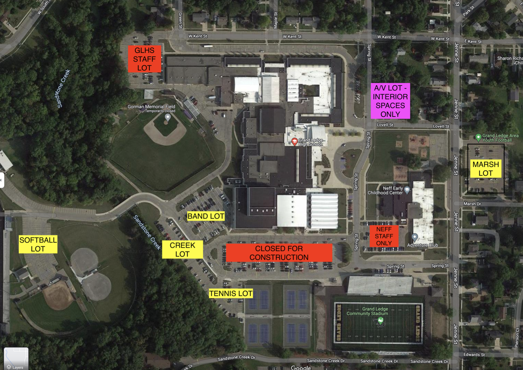 Student Parking areas