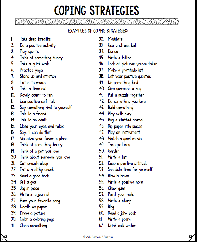 100 Free Coping Strategies - Counseling/Student Services Office ...