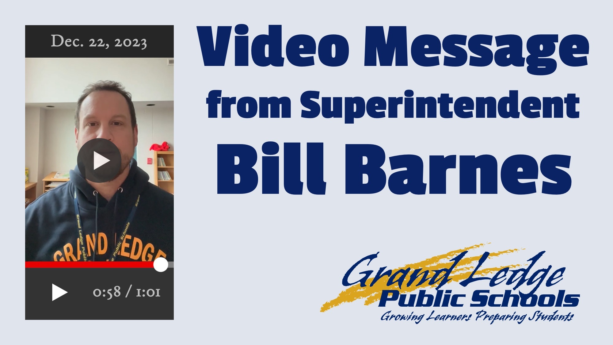 Video Message from Superintendent Bill Barnes